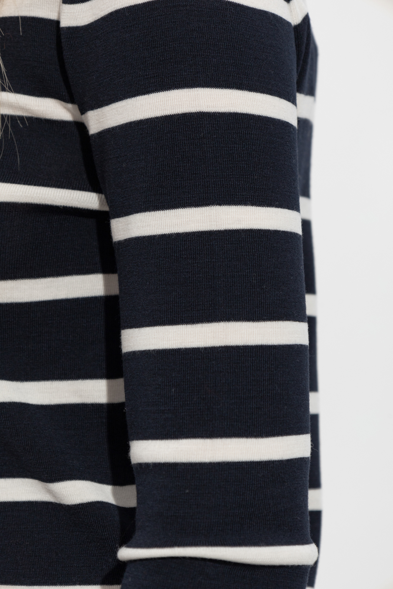 MONCLER ネイビー/ホワイト ストライプ セーター Navy blue Top with a striped pattern Moncler - Vitkac Canada